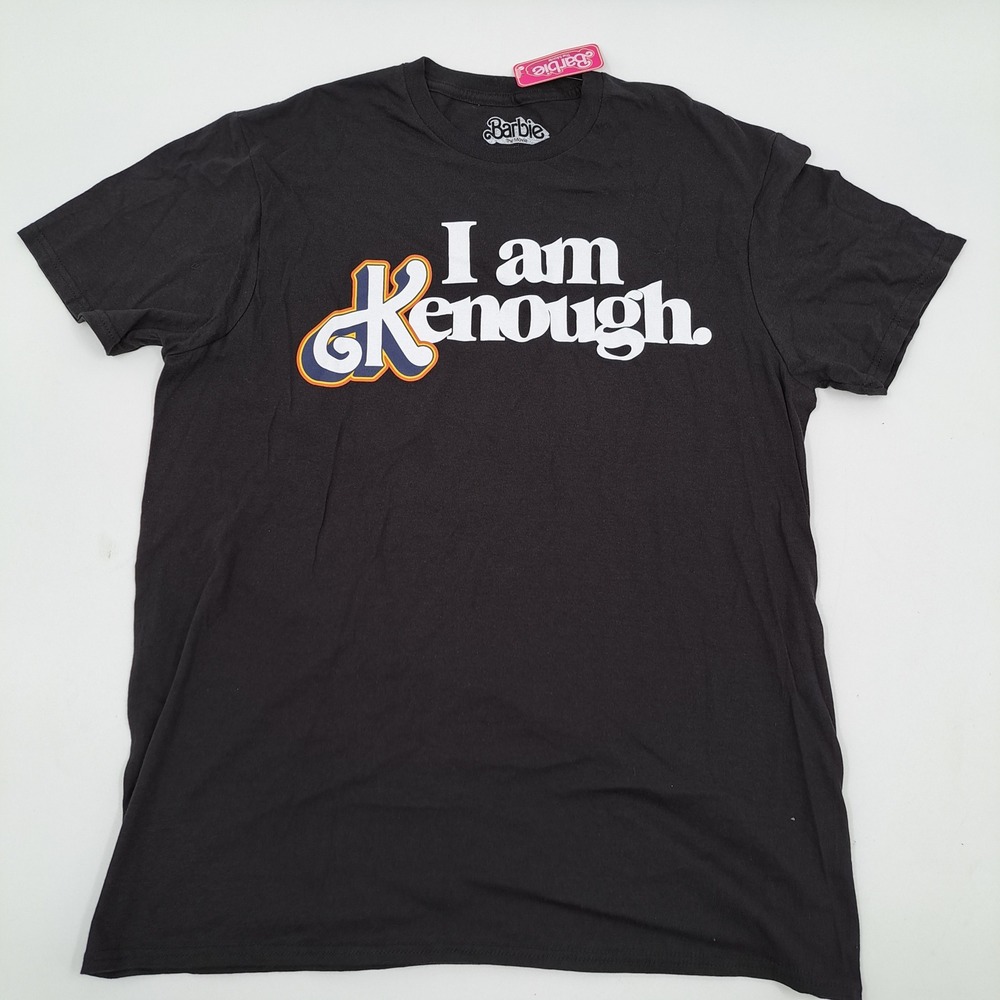 Barbie The Movie I Am Kenough T-Shirt Mens L 100% Cotton Graphic Slogan Tee